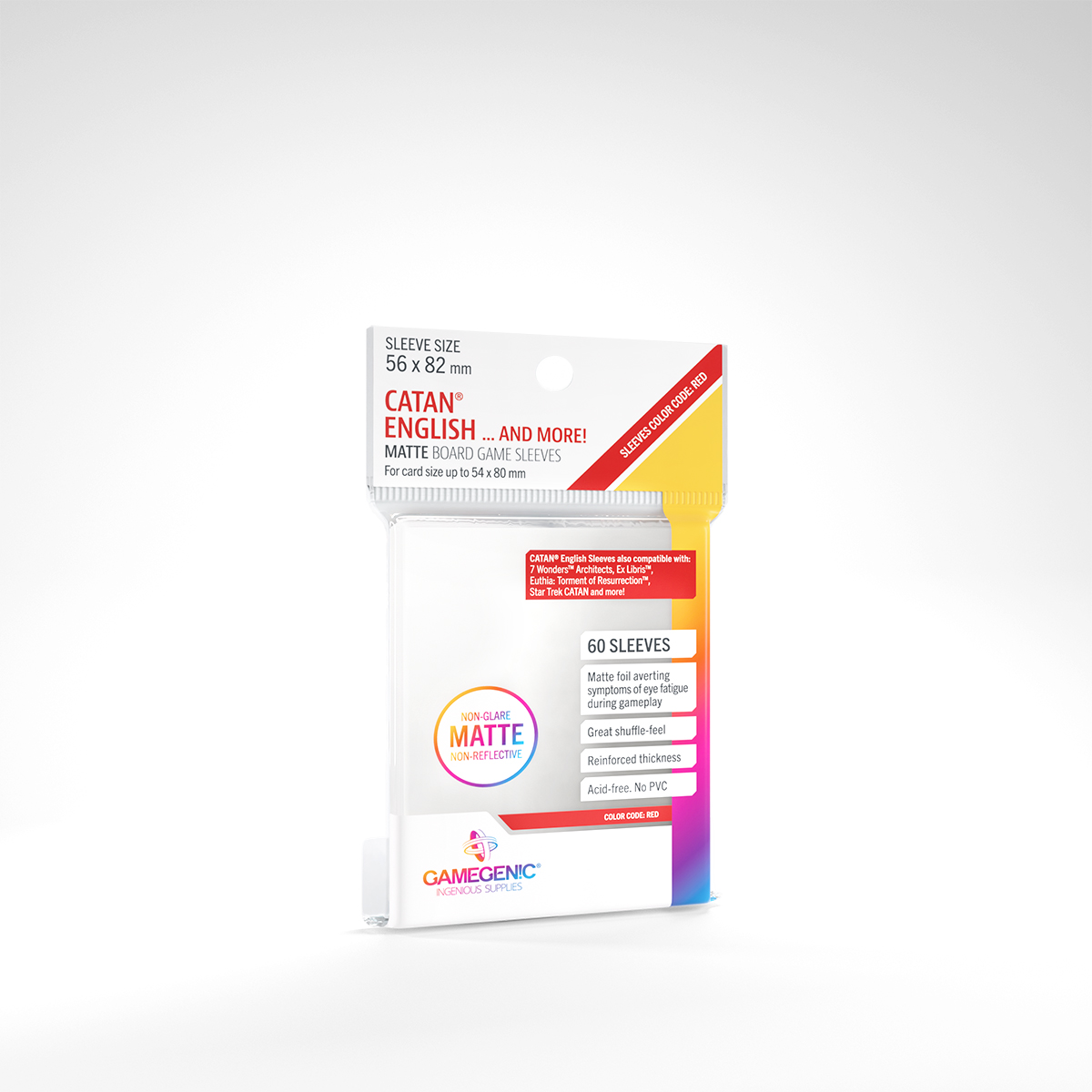 GAMEGEN!C - Matte Catan-Sized Sleeves 56 x 82 mm (50), Colour Clear (GGS10073ML) GAMEGEN!C - Matte Catan-Sized Sleeves 56 x 82 mm (50), Colour Clear (GGS10073ML)