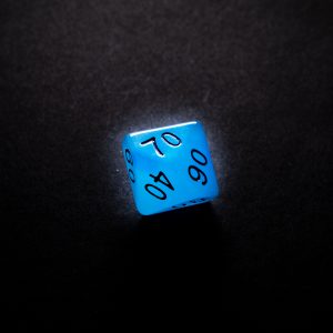 RPG DICE SET - GLOW SERIES - Icy Crumbs D00