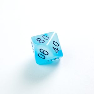 RPG DICE SET - GLOW SERIES - Icy Crumbs D00