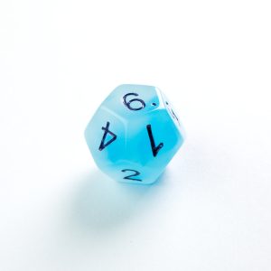 RPG DICE SET - GLOW SERIES - Icy Crumbs D12