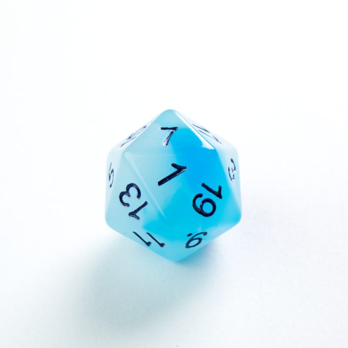 RPG DICE SET - GLOW SERIES - Icy Crumbs D20