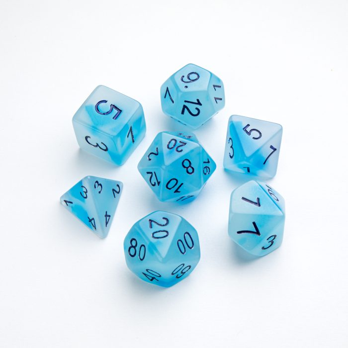 RPG DICE SET - GLOW SERIES - Icy Crumbs D20