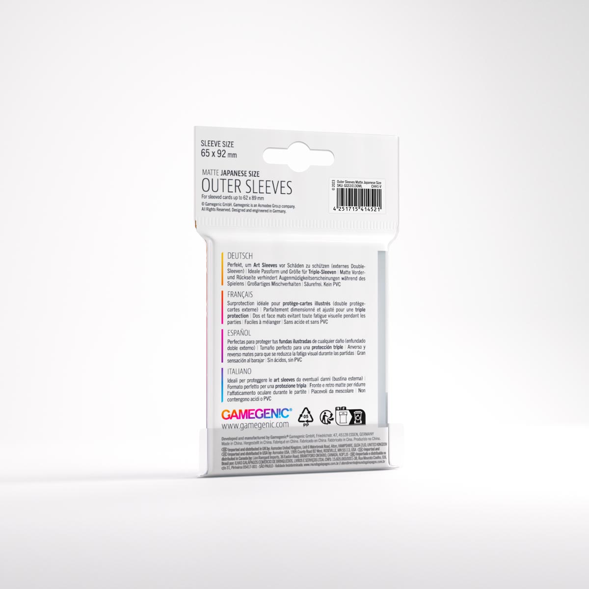 OUTER SLEEVES MATTE JAPANESE SIZE OUTER SLEEVES MATTE JAPANESE SIZE