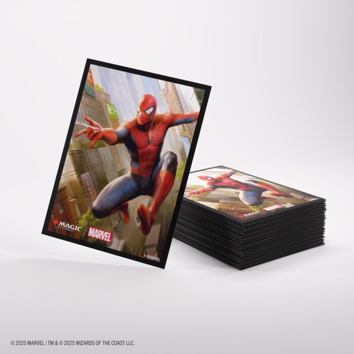 spider man mtg card sleeves Gamegenic Magic: The Gathering Marvel's Spider-Man Premium Art - Green Goblin The matte back and clear front provide an exceptional tactile feel and an incredibly smooth shuffle experience Gamegenic Premium Art Sleeves -