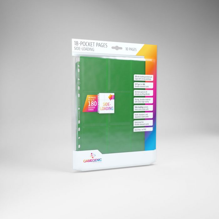 18-POCKET PAGES SIDE-LOADING (10 pages bag) - Green