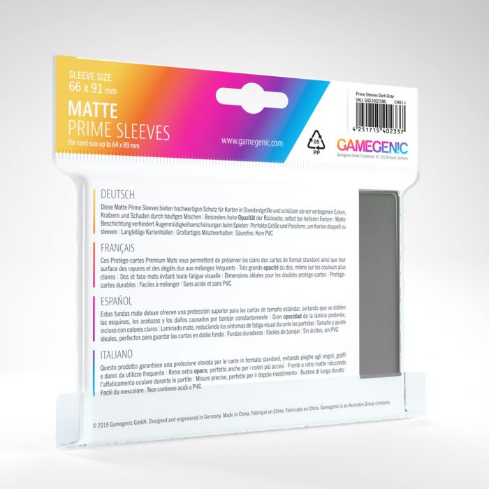 MATTE PRIME SLEEVES - Dark Gray