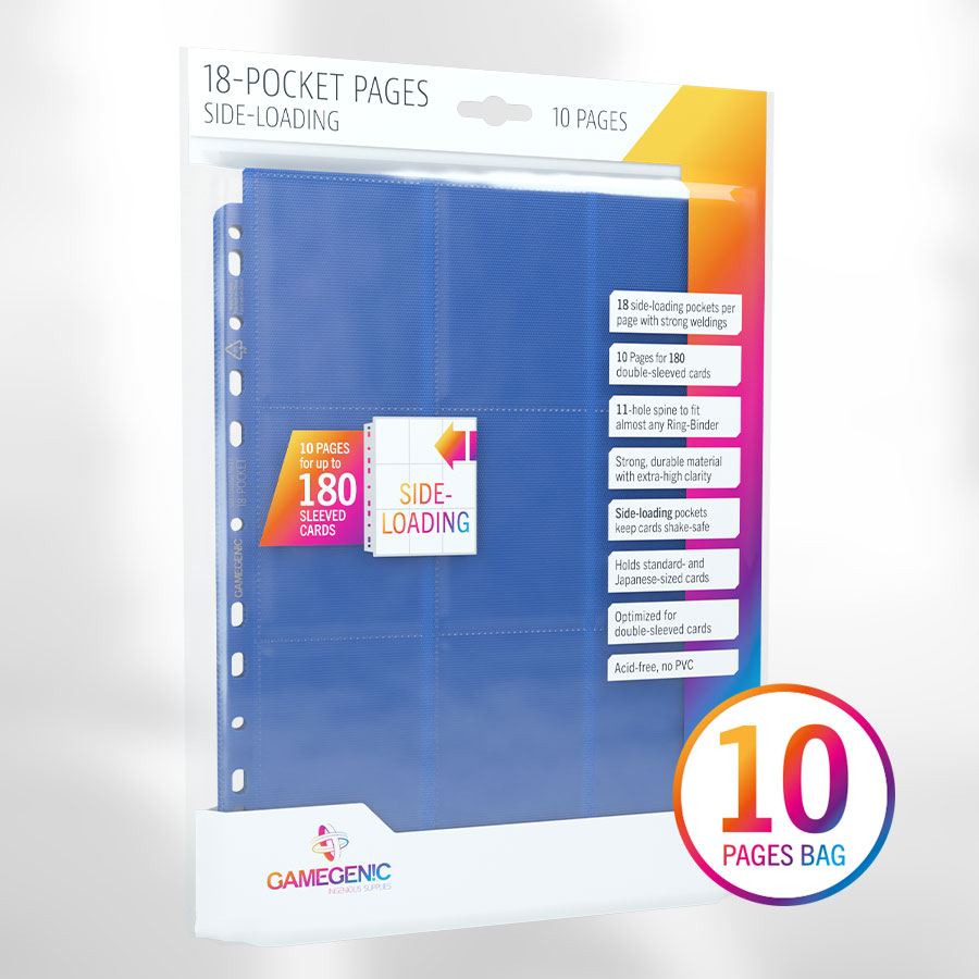 Gamegenic - Sideloading 18-Pocket Pages (Pack of 10) Gamegenic - Sideloading 18-Pocket Pages (Pack of 10)