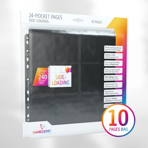 24-POCKET PAGES SIDE-LOADING (10 pages bag) - Black